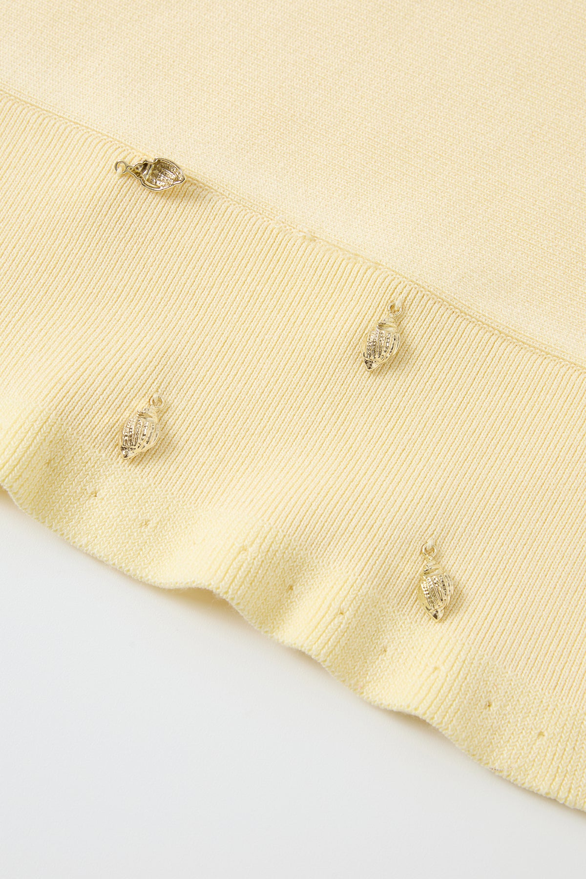 Knit Sleeveless Seashell Embellished Top