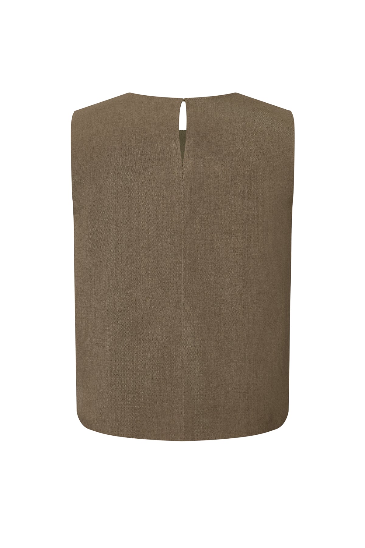 Sleeveless Woven Top with Button Detail
