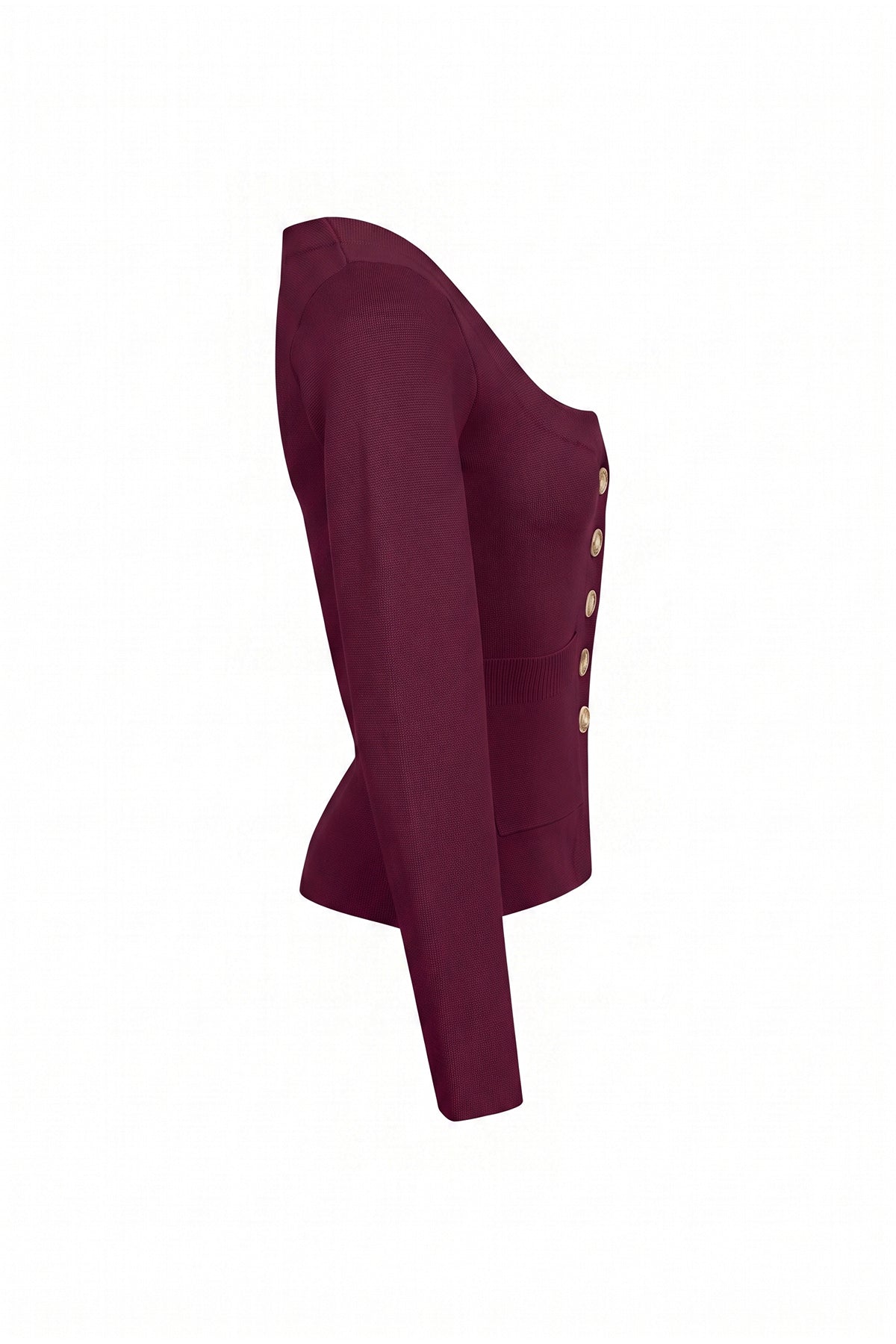 Nicole Long Sleeve Knit Top With Cut Away Details
