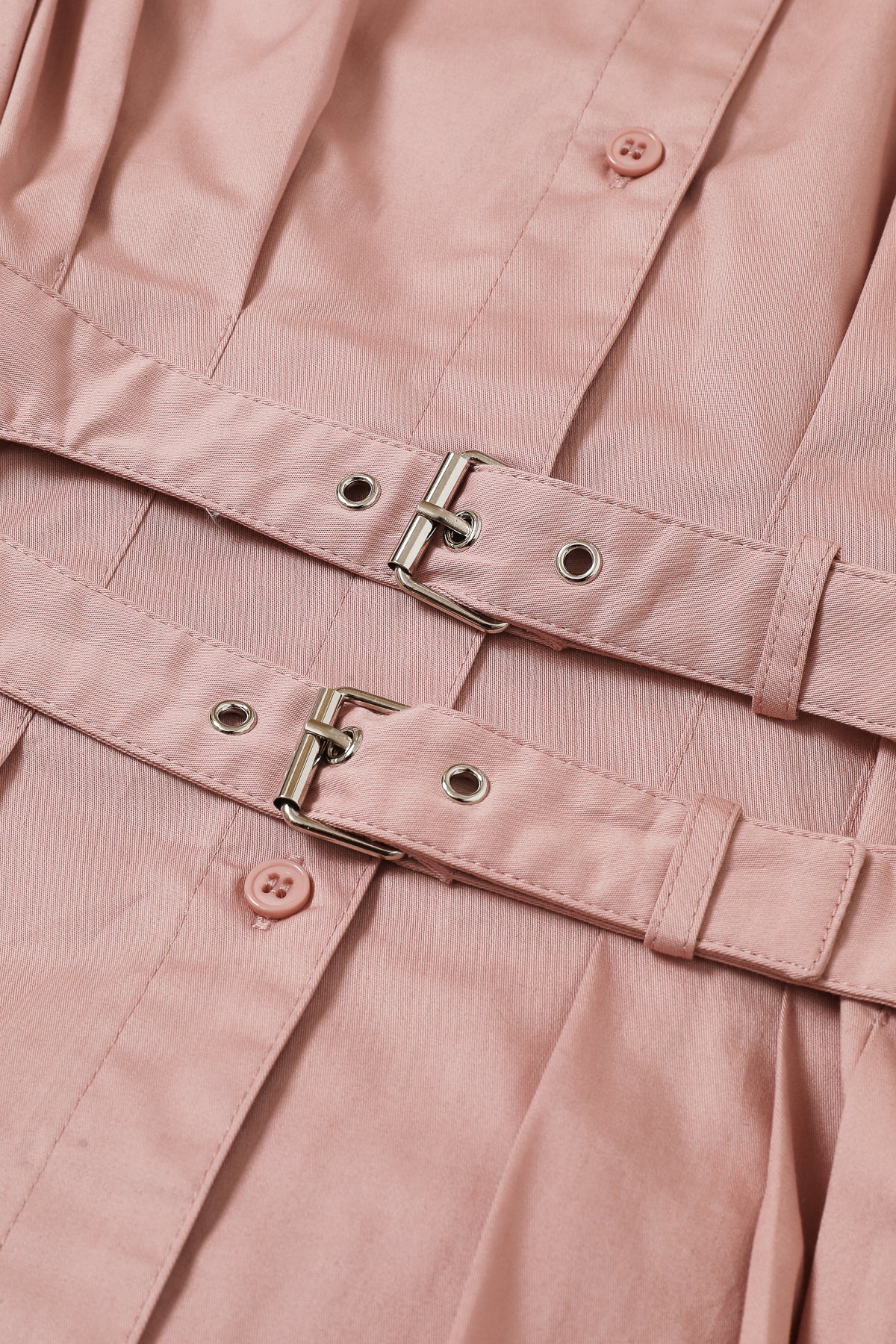 Belted Contour Woven Pleated Short Sleeve Top