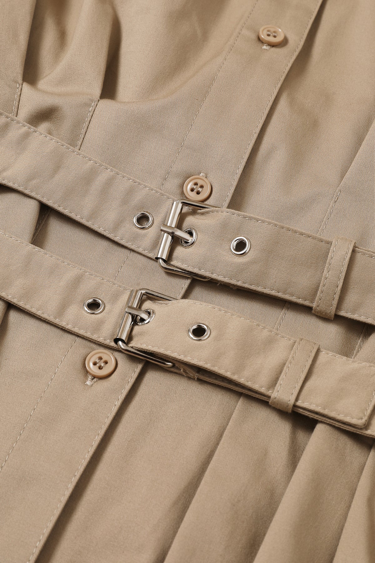 Belted Contour Woven Pleated Short Sleeve Top