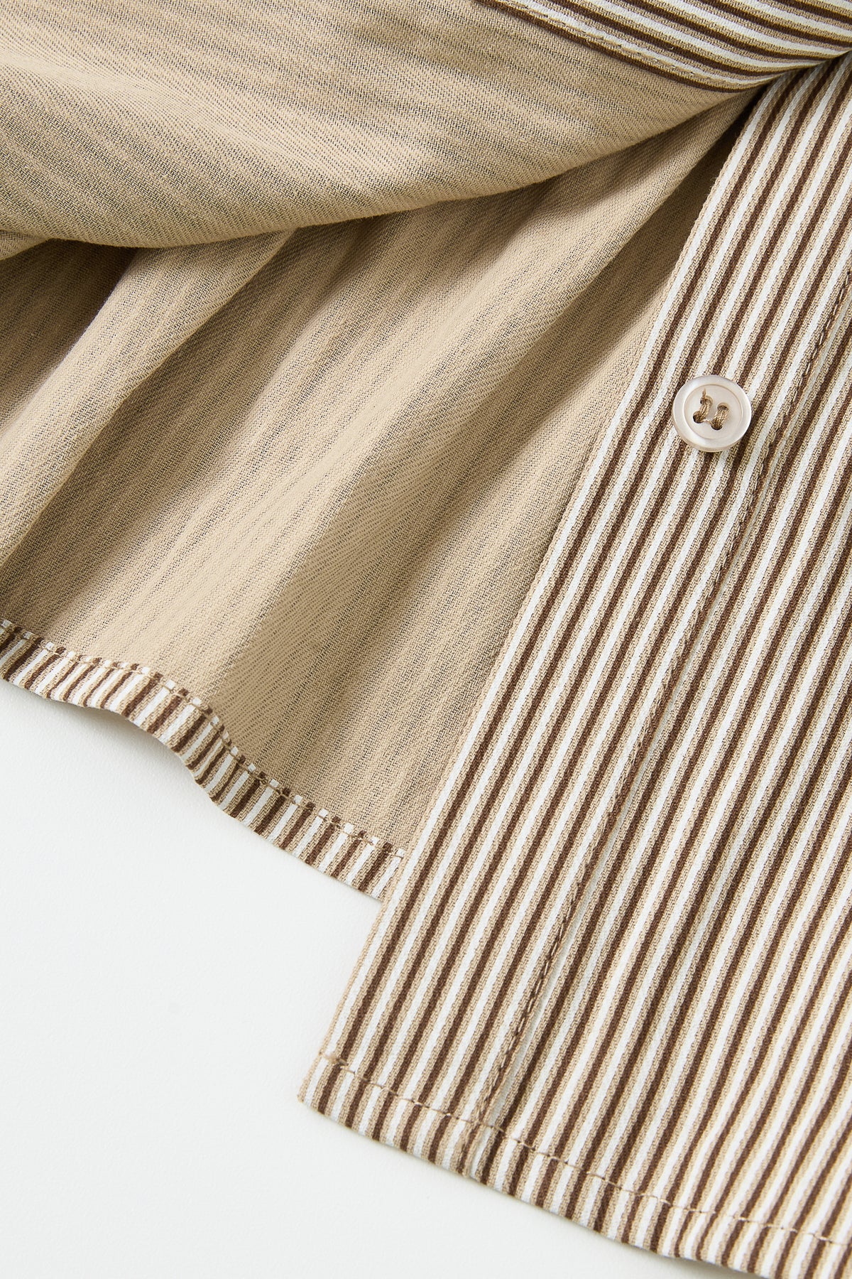 Stripe Sleeveless Pintuck Blouse with Lace Trim