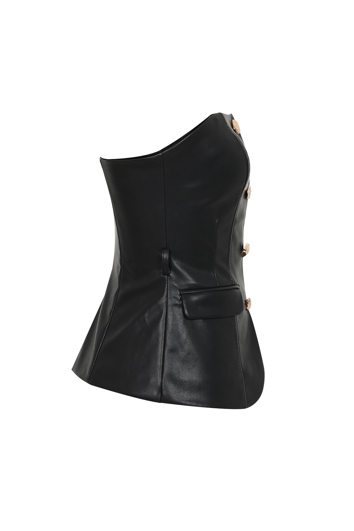Monique Pu Tube Top with Embellished Buttons