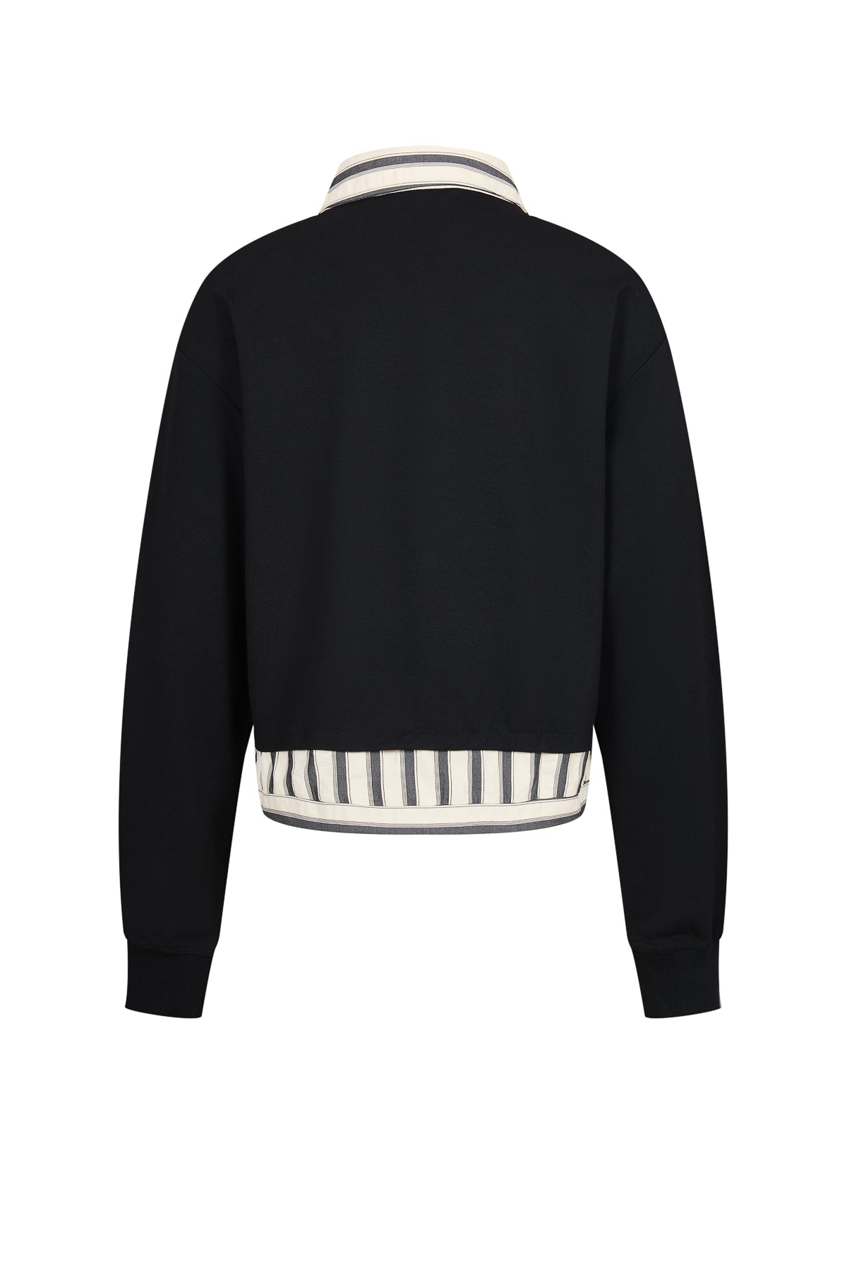 Anette Knit Collar Sweatshirt With Stripe Contrast