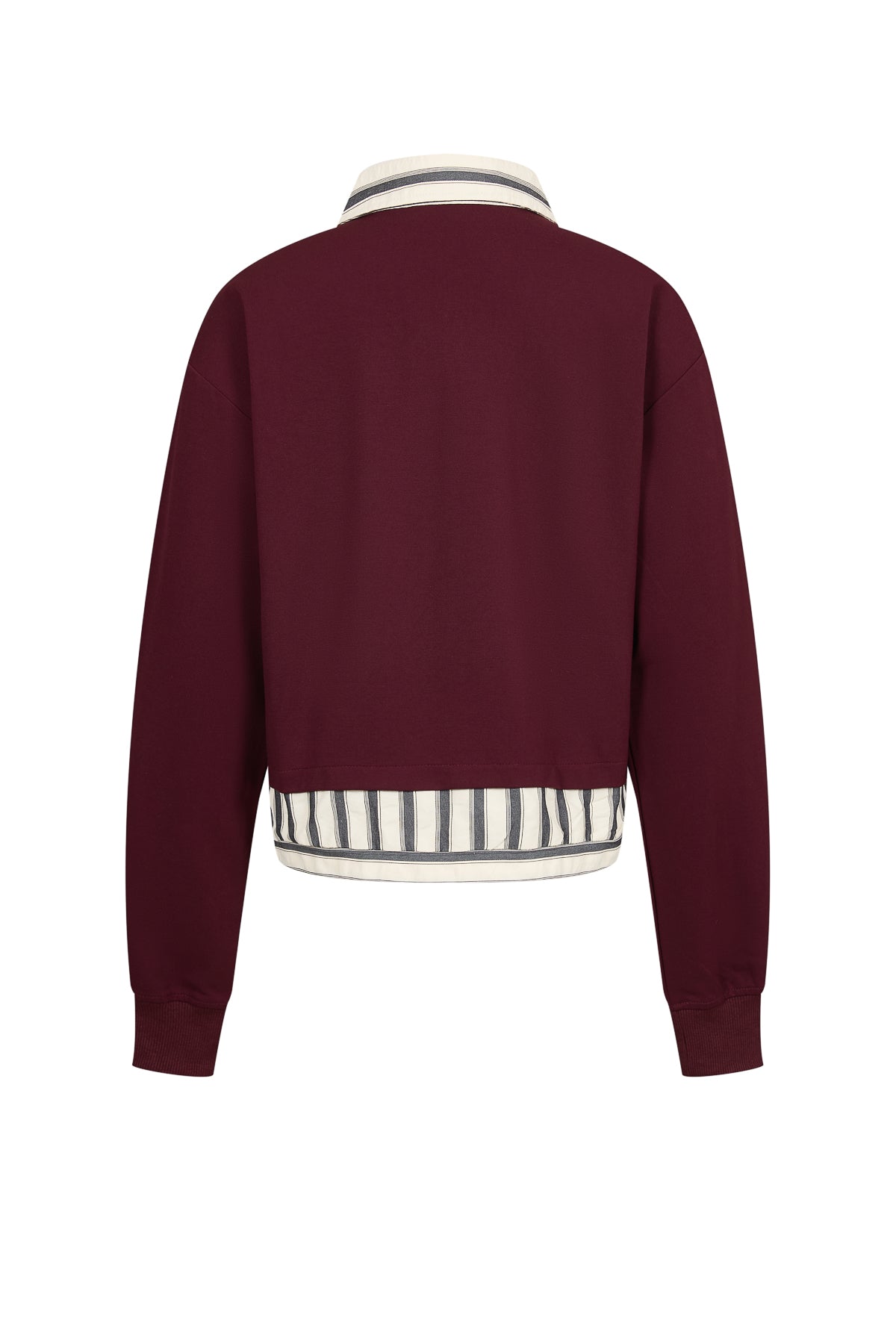 Anette Knit Collar Sweatshirt with Stripe Contrast