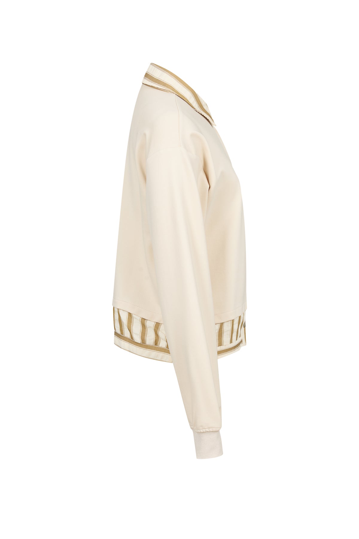 Anette Knit Collar Sweatshirt With Stripe Contrast