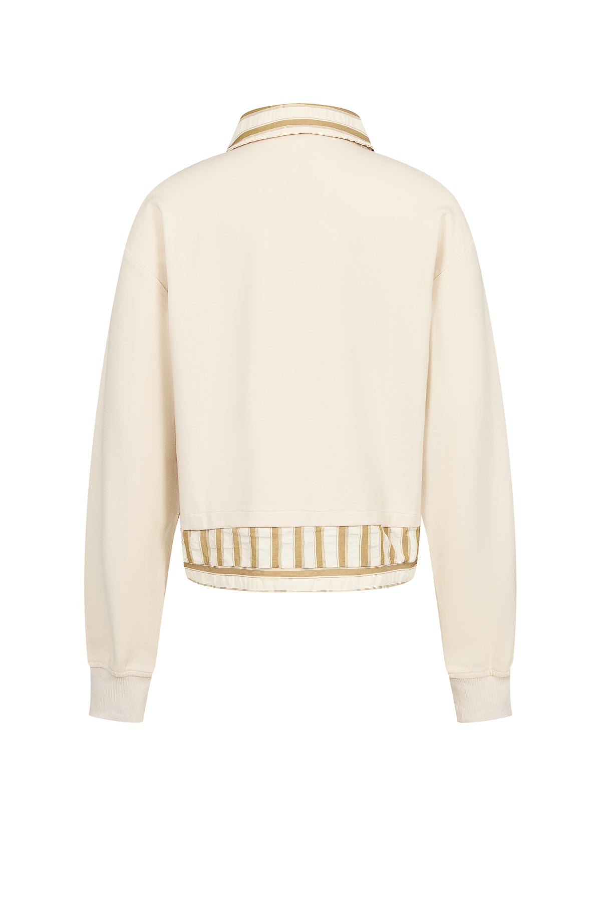 Anette Knit Collar Sweatshirt with Stripe Contrast