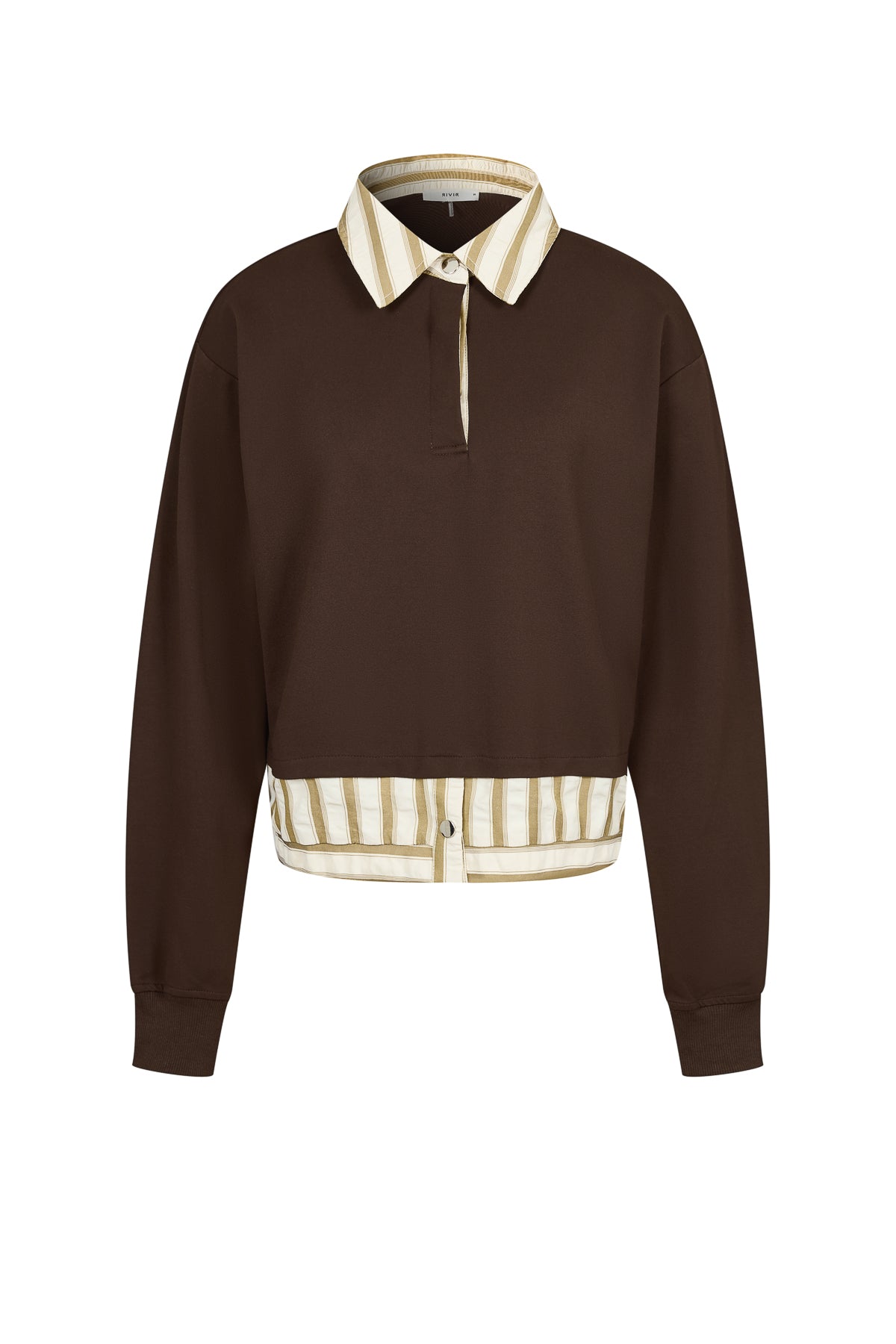 Anette Knit Collar Sweatshirt With Stripe Contrast
