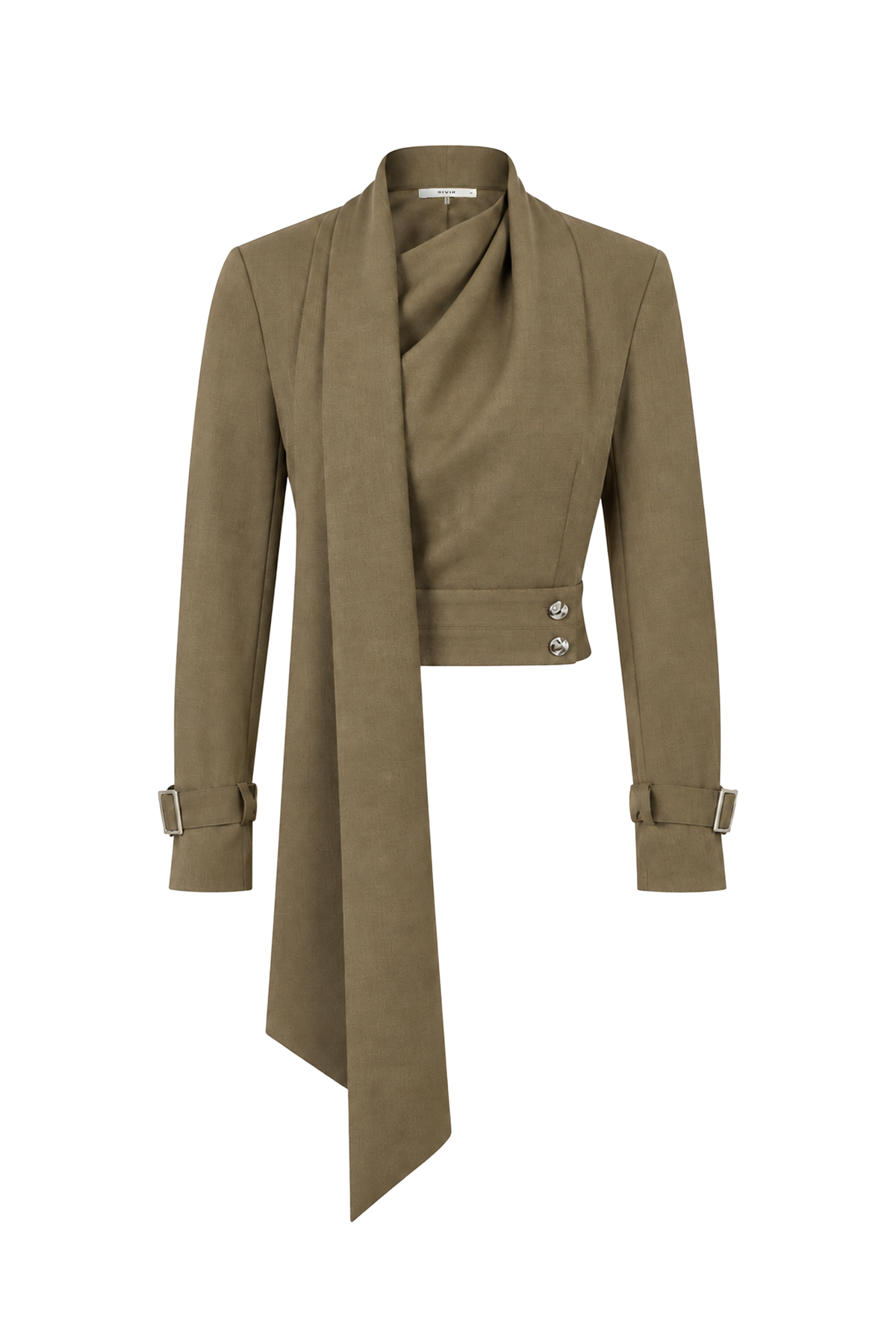 Joelle Woven Around The Neck Long Sleeve Top