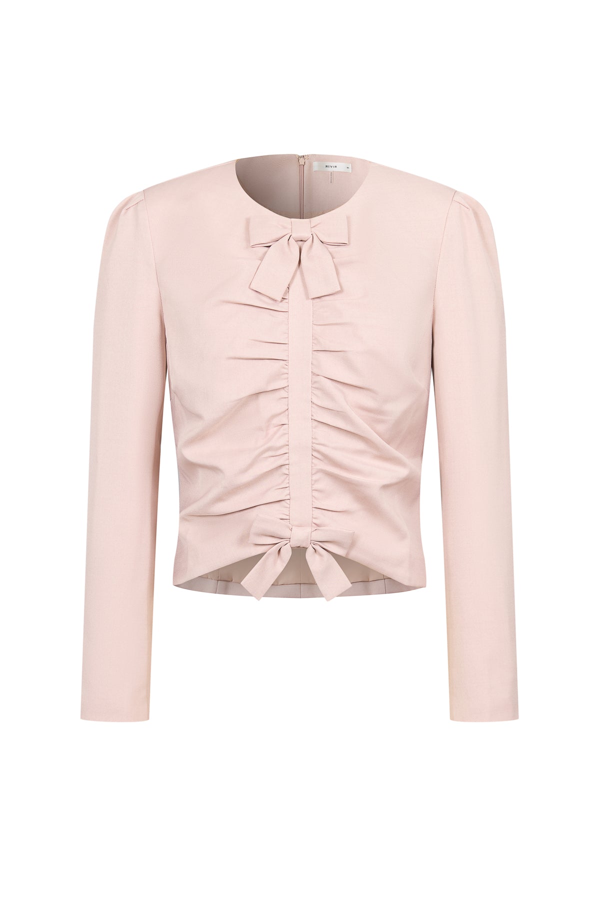 Joelle Ruched Long Sleeve Top With Bows