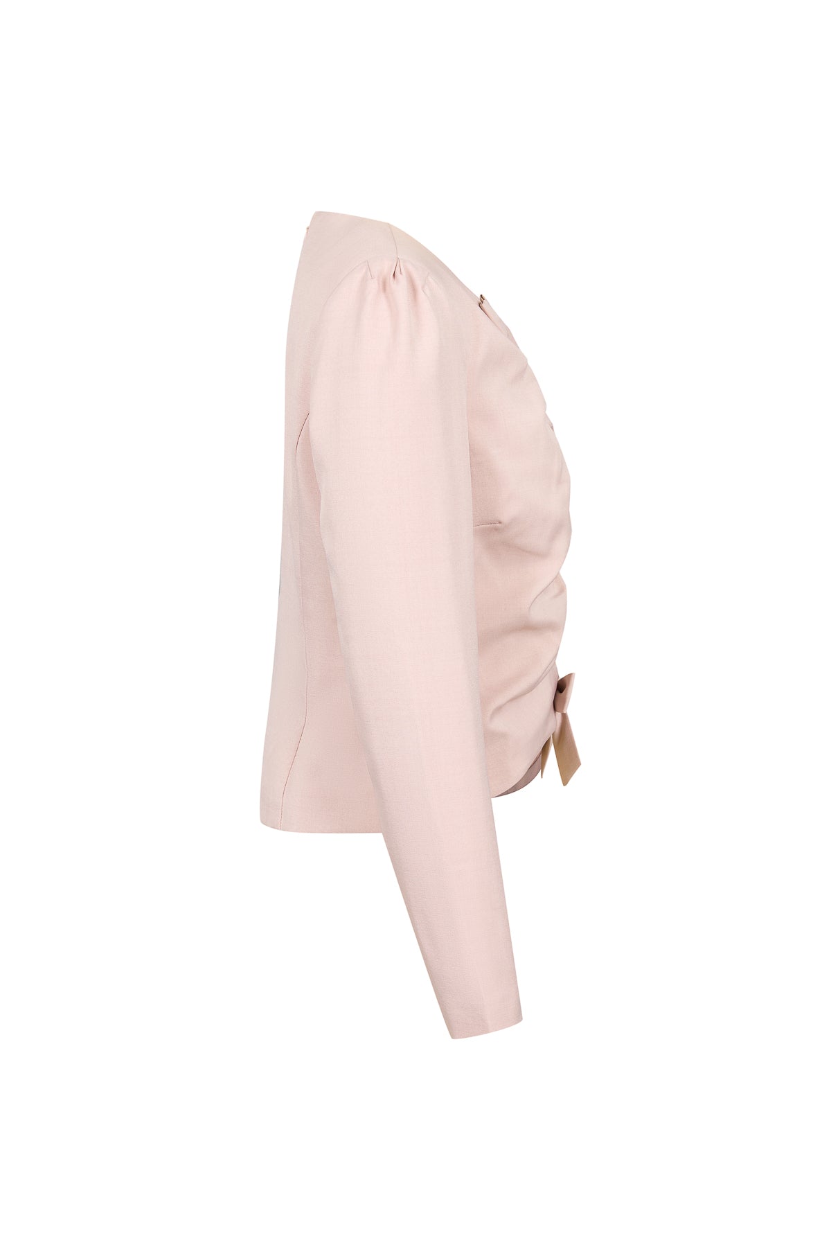 Joelle Ruched Long Sleeve Top With Bows