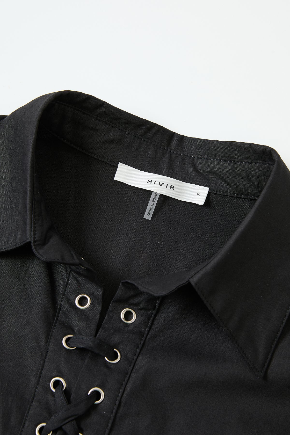 Woven Shirt with Lace Up