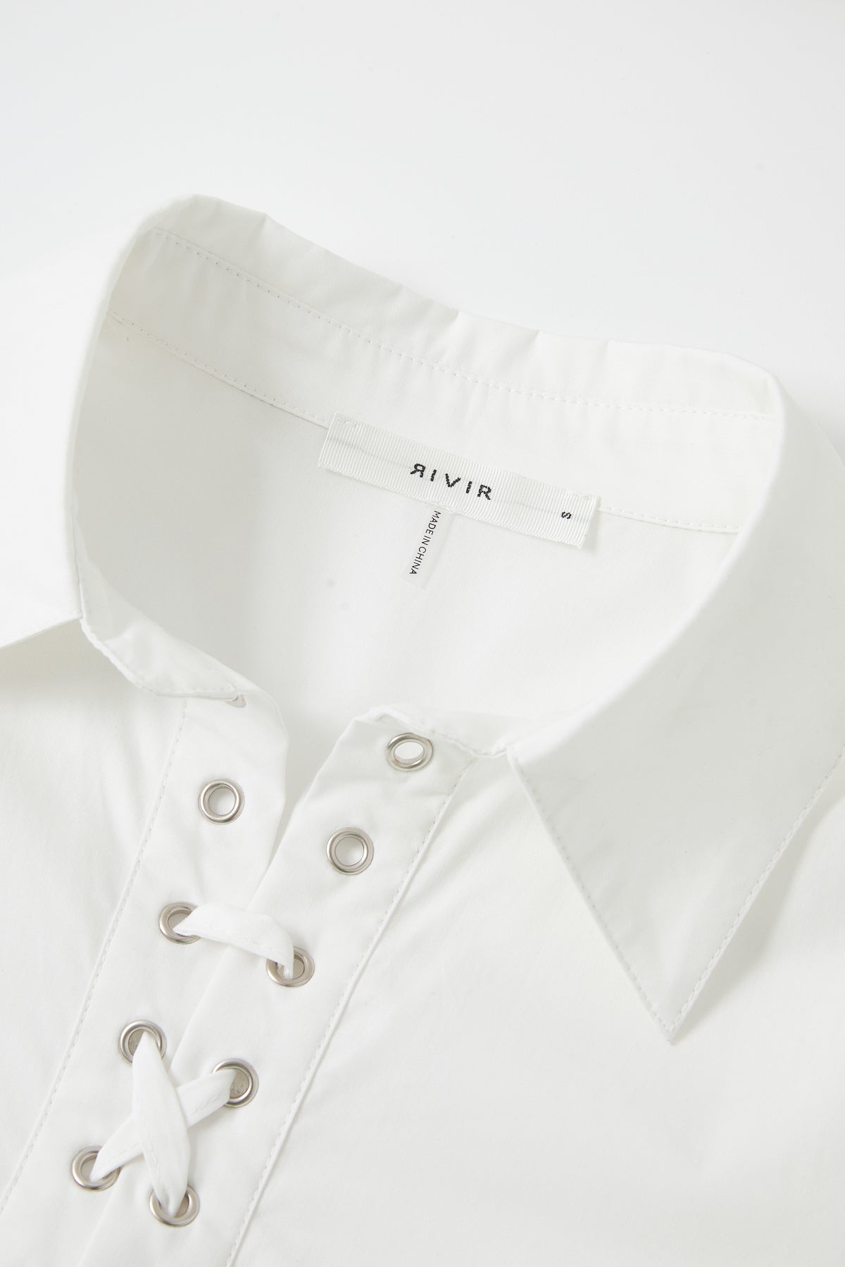 Woven Shirt with Lace Up