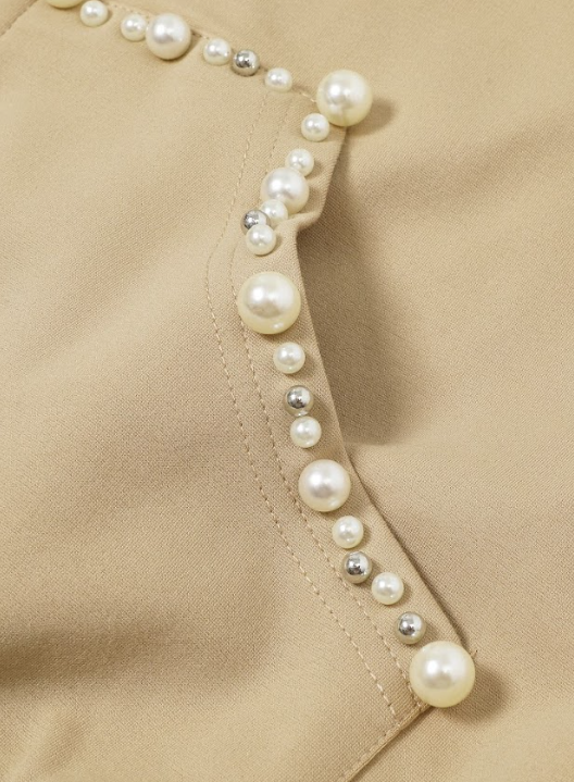 Pearl Embellished Hooded Jacket And Pants Set