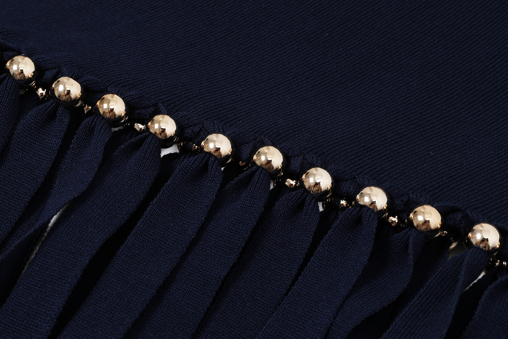 Beaded Fringe Knit Long Sleeve Midi Dress