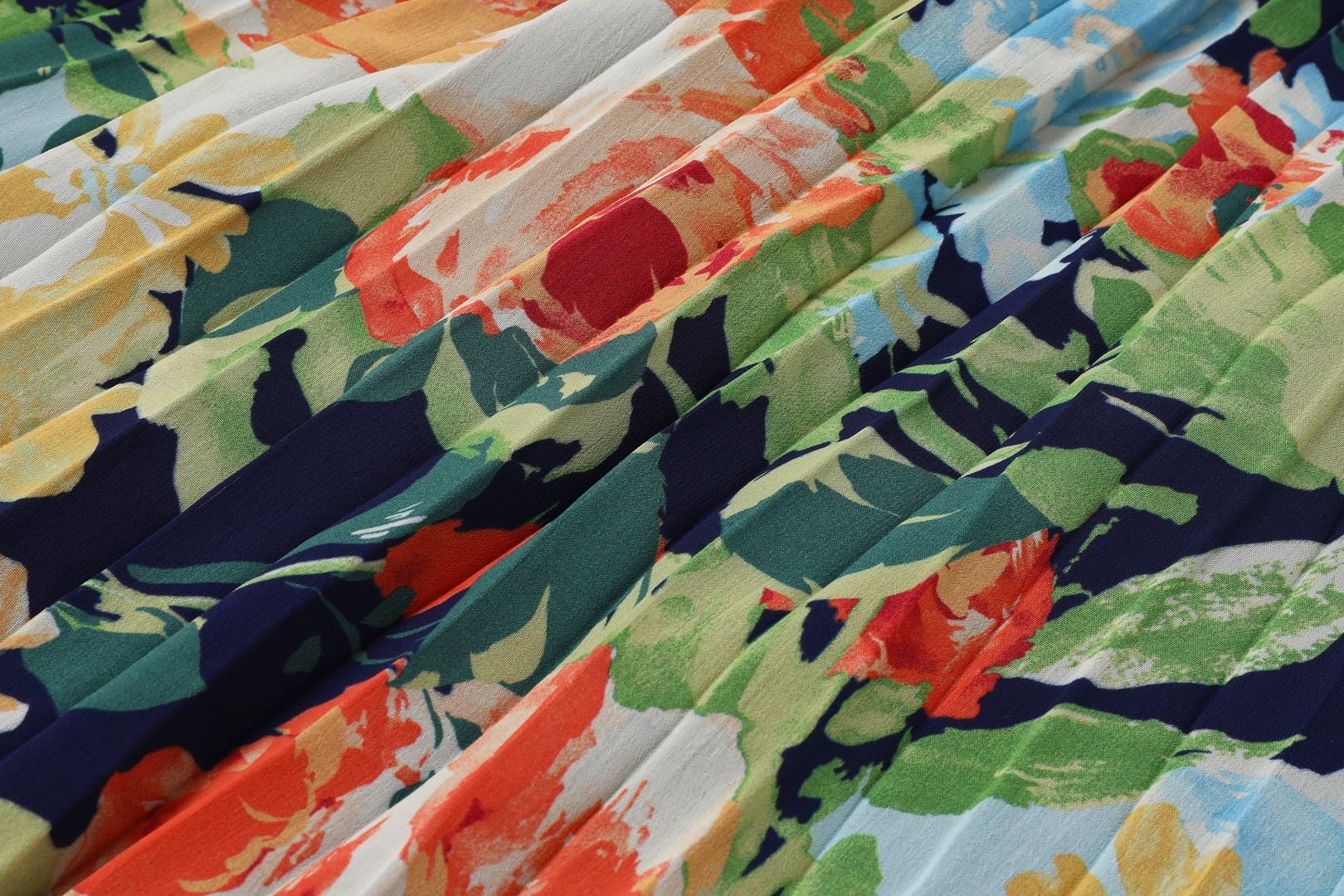 Pleated Printed Skirt