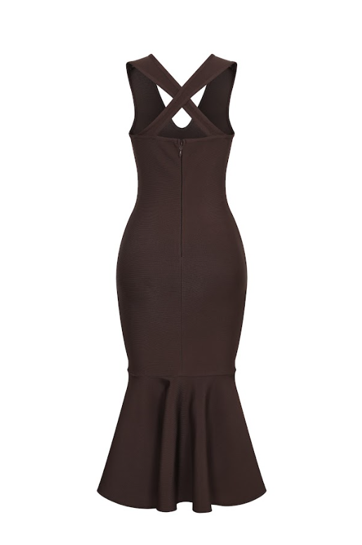 Sculpted Crossback Mermaid Dress