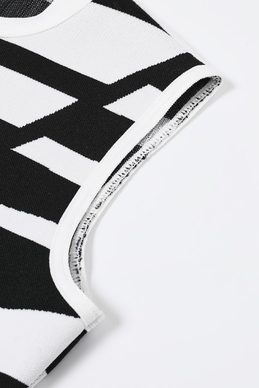 Illusion Rayure Bandage Sleeveless Dress