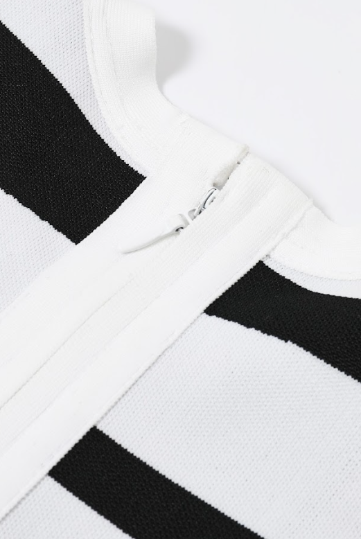 Illusion Rayure Bandage Sleeveless Dress