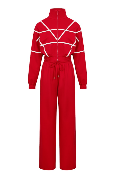 Andrea Knit tracksuit with contrast stripes