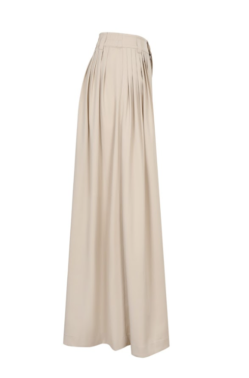 Santé Woven Pleated Wide Leg Pants