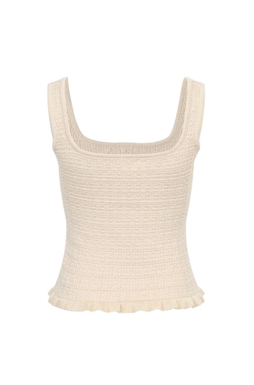 Madeleine Textured Knit Top with Fake Buttons