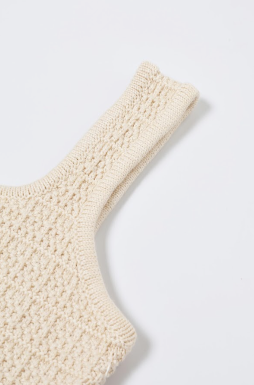 Madeleine Textured Knit Top with Fake Buttons