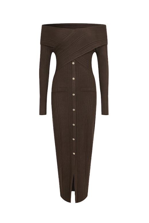 Riviera Off-Shoulder Midi Dress