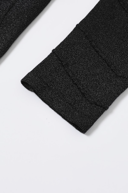 Ribbed Stitching Knit Long Sleeve Top