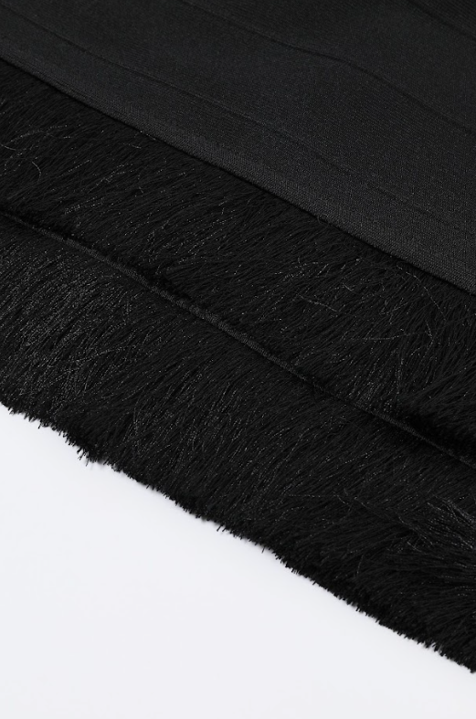 Fringe Contour Midi Bandage Dress