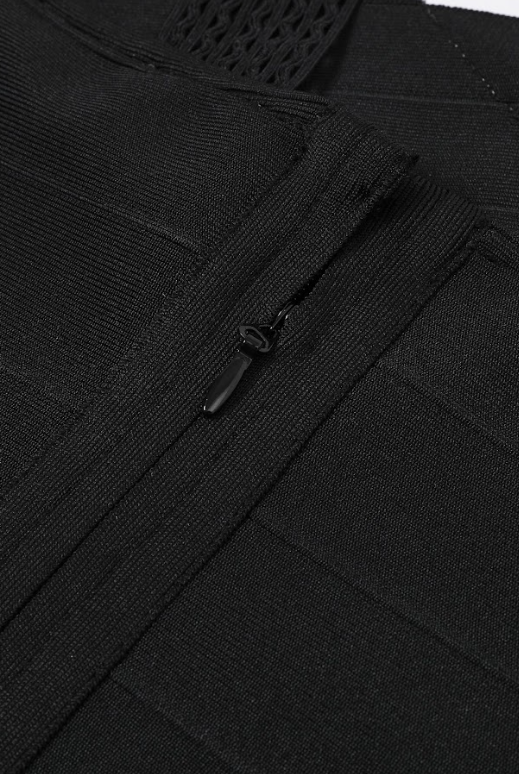 Fringe Contour Midi Bandage Dress