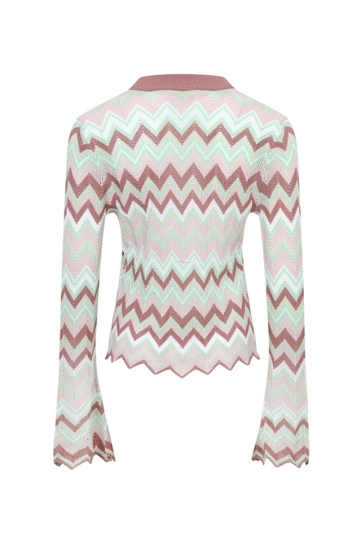 Geometric Pattern Knit Cardigan