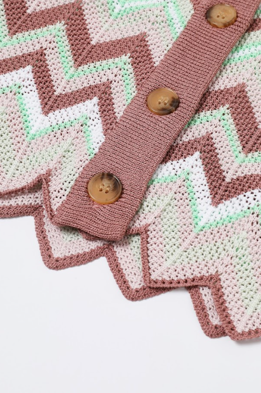 Geometric Pattern Knit Cardigan