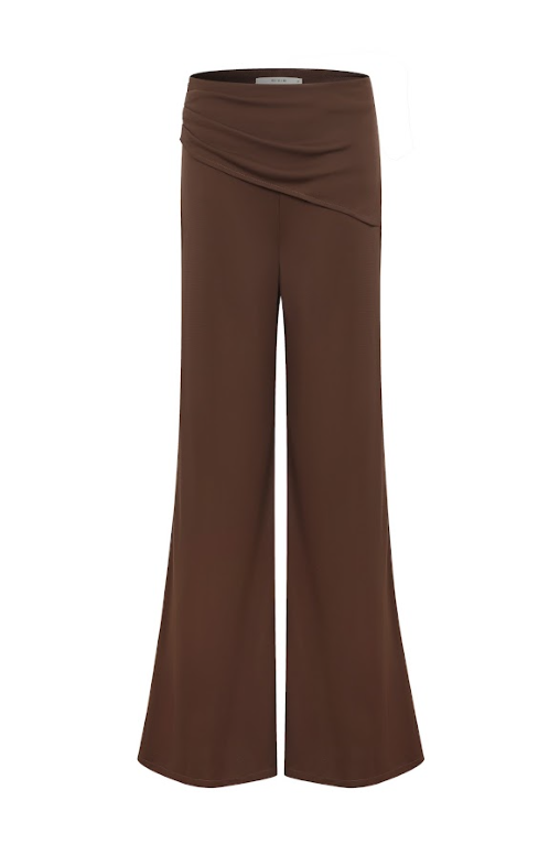 Overlap Scarf Style Wide Pants