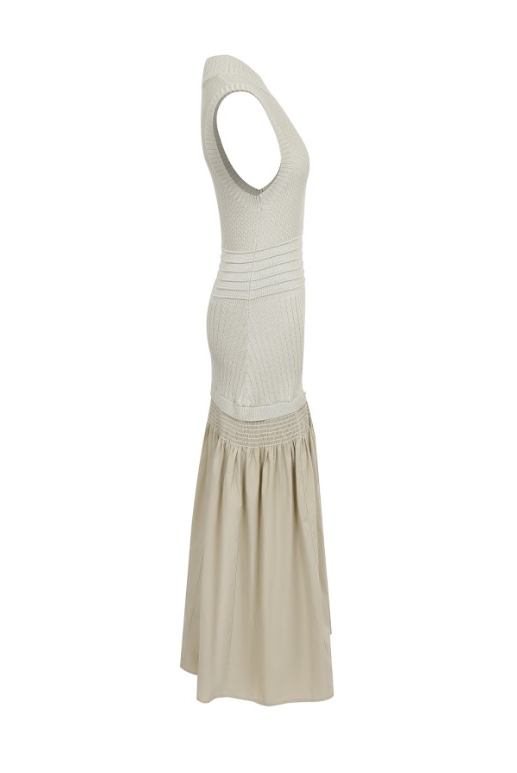 Mock-Neck Drop-Waist Sweater Midi Dress