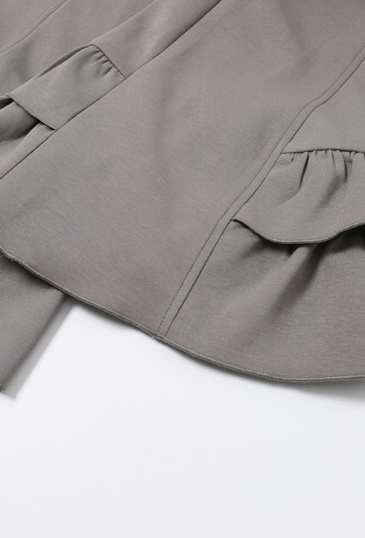 Ruffled Hem Wide Pants