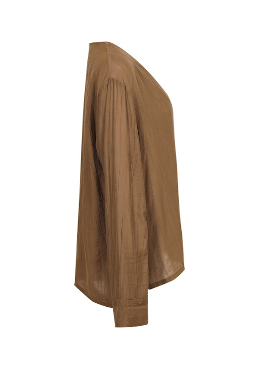 The Ember V-Neck Woven Long Sleeve Top