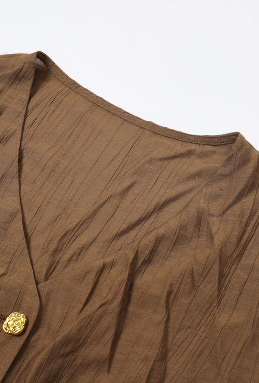 The Ember V-Neck Woven Long Sleeve Top