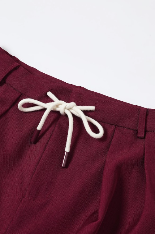 Woven Pleated Bubble Mini Skirt With Tie