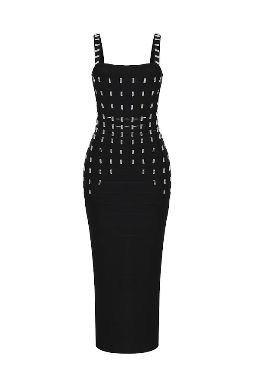 Crystal Circuit Bandage Maxi Dress