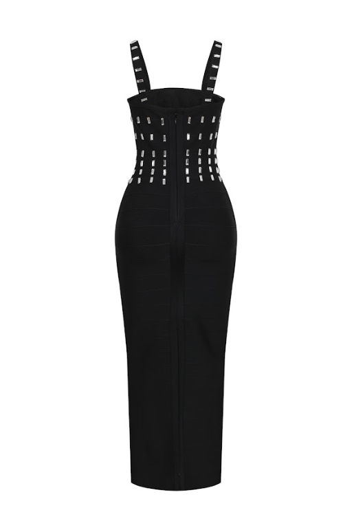 Crystal Circuit Bandage Maxi Dress