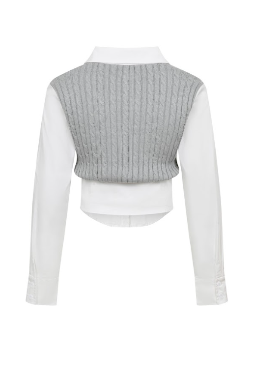 Poplin Knit Corset Shirt