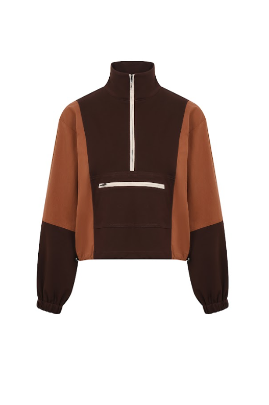 Knit Woven Mix Sporty SweatShirt