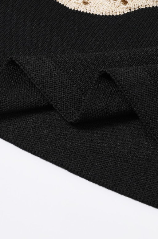 Metallic knit Contrast Midi Skirt