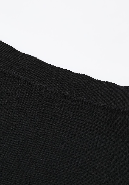 Metallic knit Contrast Midi Skirt