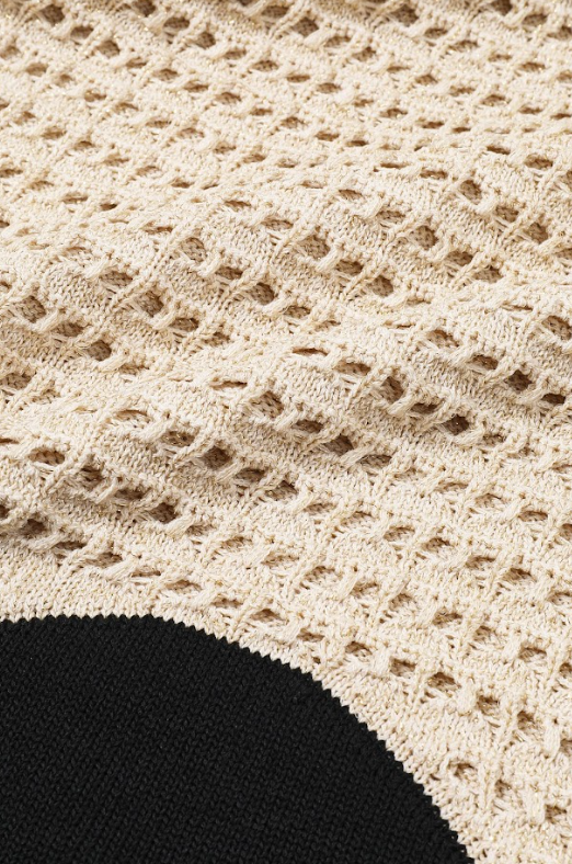 Metallic knit Contrast Midi Skirt