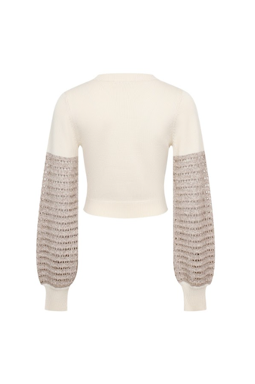 Metallic Knit Contrast Top