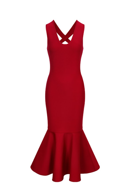 Sculpted Crossback Mermaid Dress