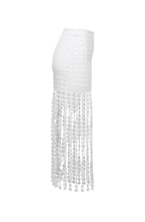 Kaia Woven Lace Fringe Detail Skirt