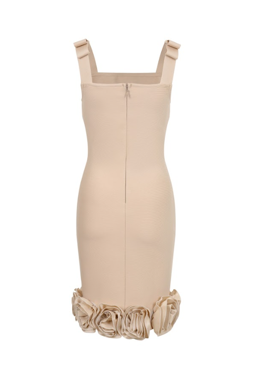 Bow-Strap Rosette Bandage Dress